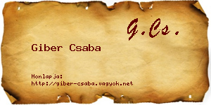 Giber Csaba névjegykártya